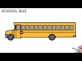 How To Draw A SCHOOL BUS Easy Drawing School Bus Thomas Built Step By Step 