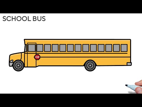 How To Draw A SCHOOL BUS Easy Drawing School Bus Thomas Built Step By Step