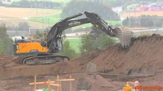 Volvo EC480E Excavator Removing Some Trees & Digs in Soil