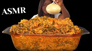 ASMR FUFU & EGUSI SOUP MUKBANG |Turkey wings| Nigerian food (No Talking) Soft Eating Sounds|