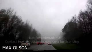 Close Weak Tornado Intercept on I-10 Baton Rouge, LA 2-23-2016