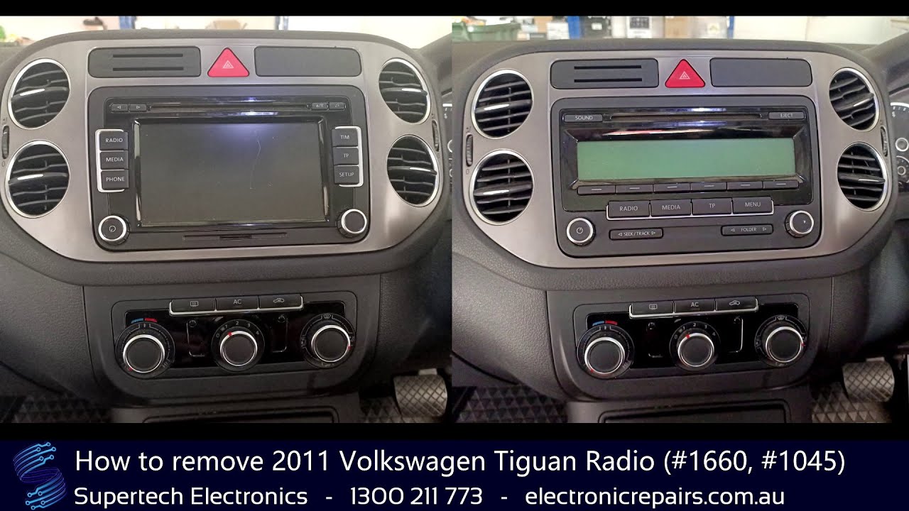 How to remove 2011 Volkswagen Tiguan Radio (1660, 1045