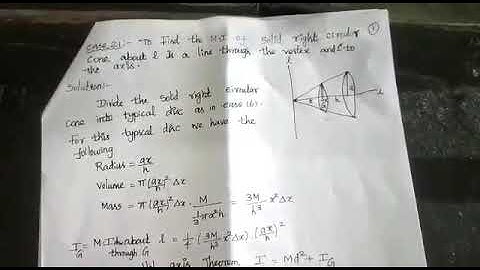 Moment of inertia of solid right circular cone
