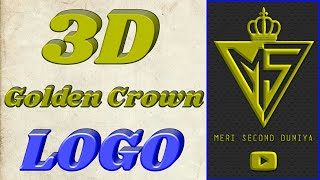 How To Make 3D Golden Crown Logo | 3D Golden Crown Logo Kaise Banaye screenshot 2