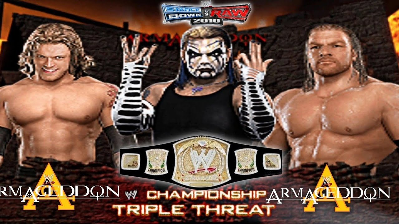 WWE Championship match Edge vs Jeff Hardy vs Triple H Armageddon 2008 Smack...