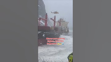 🚁 Helicopter Rescues Crew from MSC Ship in Deadly Storm! 🌊#shorts #ytshorts #merchantnavyinsider