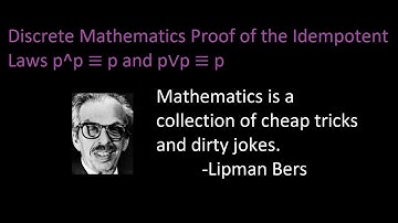 [7] [2.1] Proof of the Idempotent Laws Discrete Mathematics Logical Equivalences