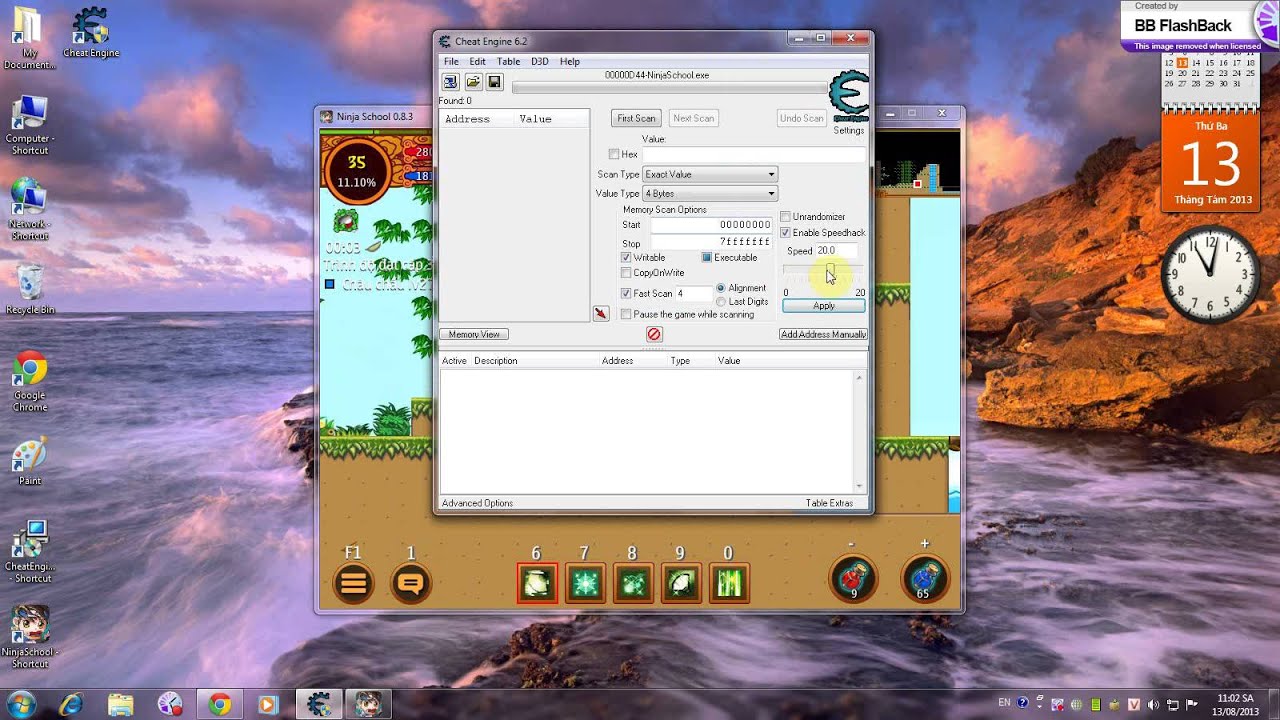 hướng dẫn dùng cheat engine để hack speed ninja school - YouTube