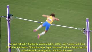 Armand Mondo Duplantis, 6.00m, men's pole vault final, 2025 World Athletics Championships, Tokyo