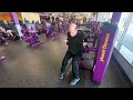 Doing arms at the gym trailer