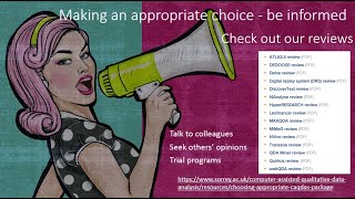 CAQDAS webinar 014 Seeing the wood amongst the trees: Choosing an appropriate CAQDAS package