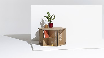 Abigail Whitelow creates modular storage system from Samsung Eco-Package cardboard box