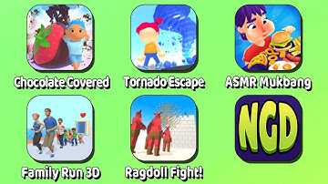 Chocolate Covered, Tornado Escape, ASMR Mukbang, Family Run 3D, Ragdoll Fight! | New Games Daily