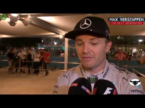 Nico Rosberg's reaction on Max Verstappen after winning the Championship!