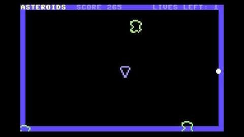 Asteroids (typed in listing) C64 gameplay video