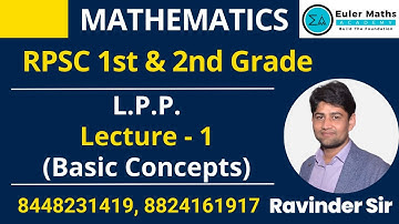 RPSC 1st Grade & 2nd Grade (Mathematics) || L.P.P. || Lecture -1 || Basic Concepts