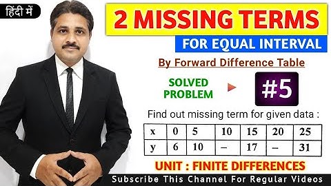 HOW TO FIND MISSING TERMS IN FINITE DIFFERENCES SOLVED PROBLEM 5