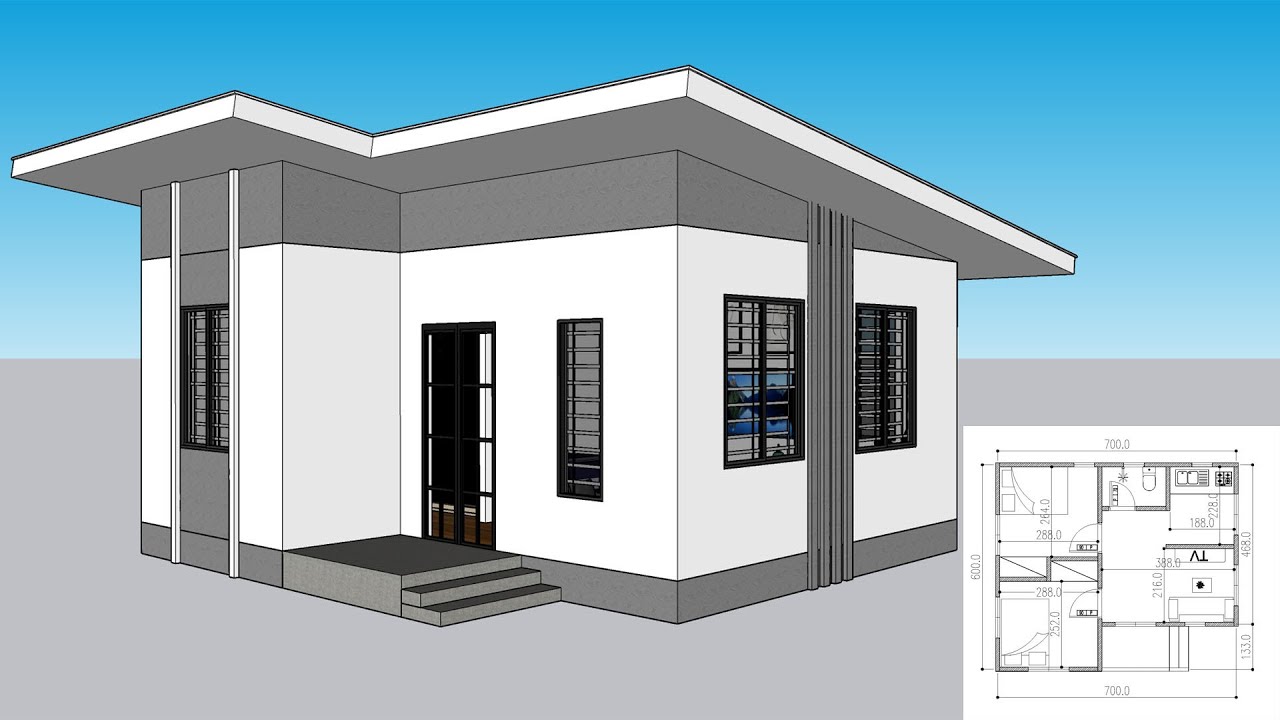2 Bedrooms Small House Design 7x8 Meter - YouTube
