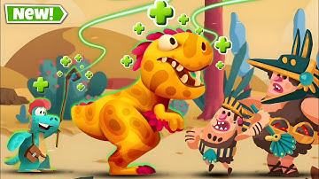 Health Max Level Up T-rex New Cura Unlocked Dino Bash 2 Travel Through Time Gameplay