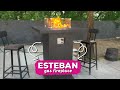 Bar Table Gas Fireplace 2in1 Outdoor Concrete Table 91 5x91 5x113 Cm ESTEBAN Bar Table Gas Fireplace 2in1 Outdoor Concrete Table 91 5x91 5x113 Cm ESTEBAN