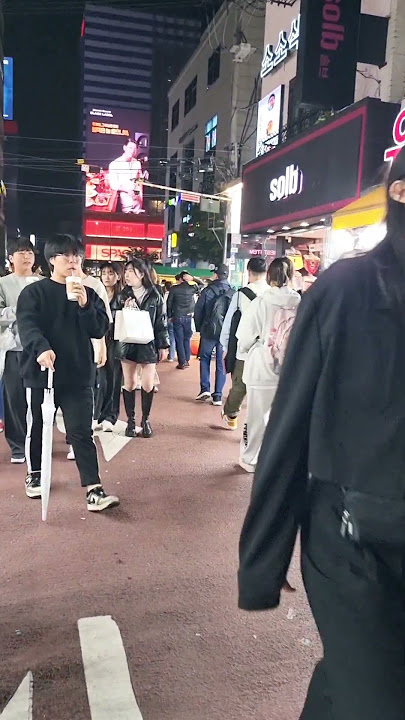 The girls on the streets of  hongdae Seoul