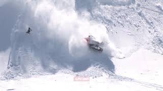 Snowmobile Cornice Crash