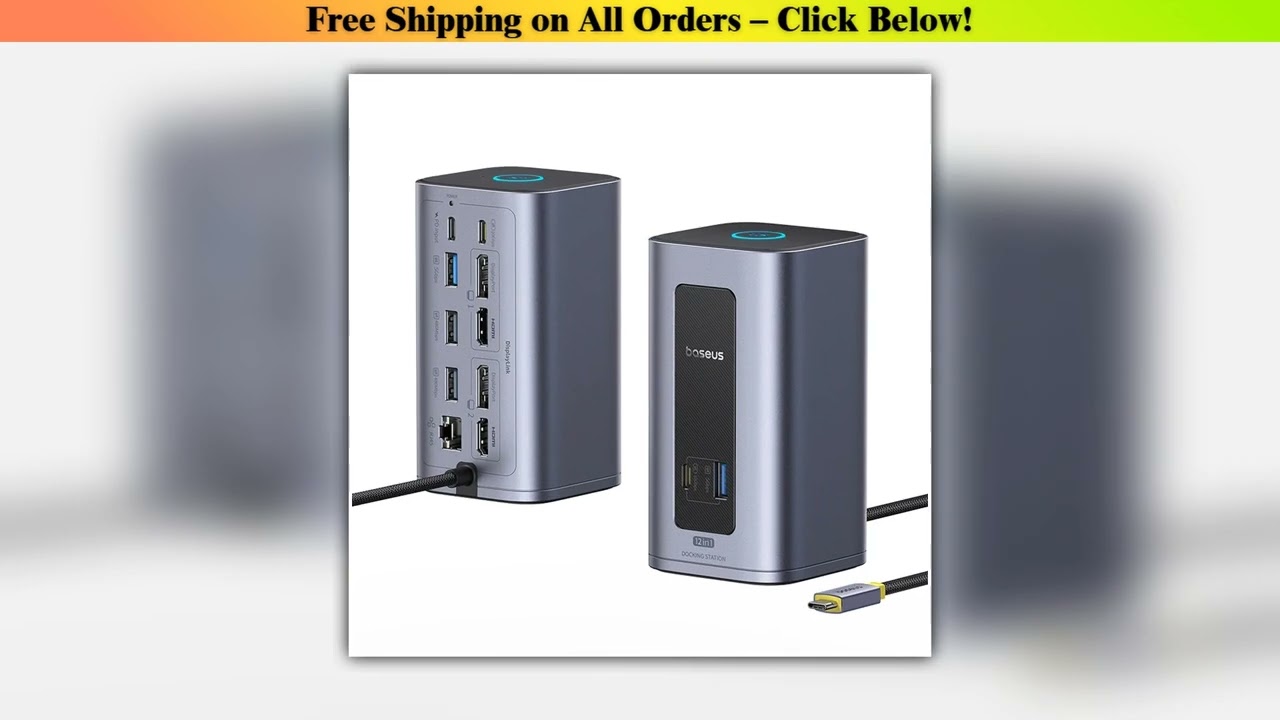 Baseus USB C HUB for Mac 12-in-1 DisplayPort HDMI 4K@60Hz MST Display for macOS Windows Docking