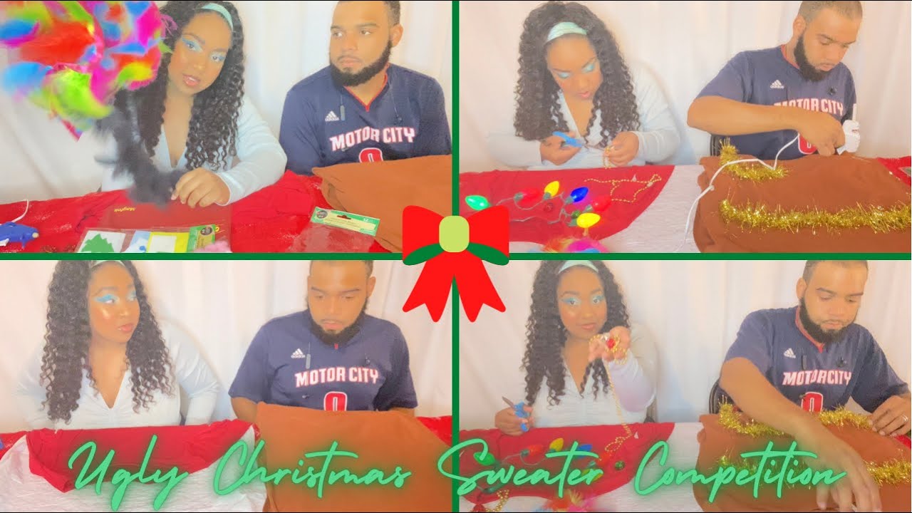 husband and wife ugly christmas sweater