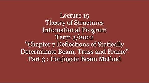15 Theory of Structures Int Prog Chapter 7 Deflection Part 3 Conjugate Beam