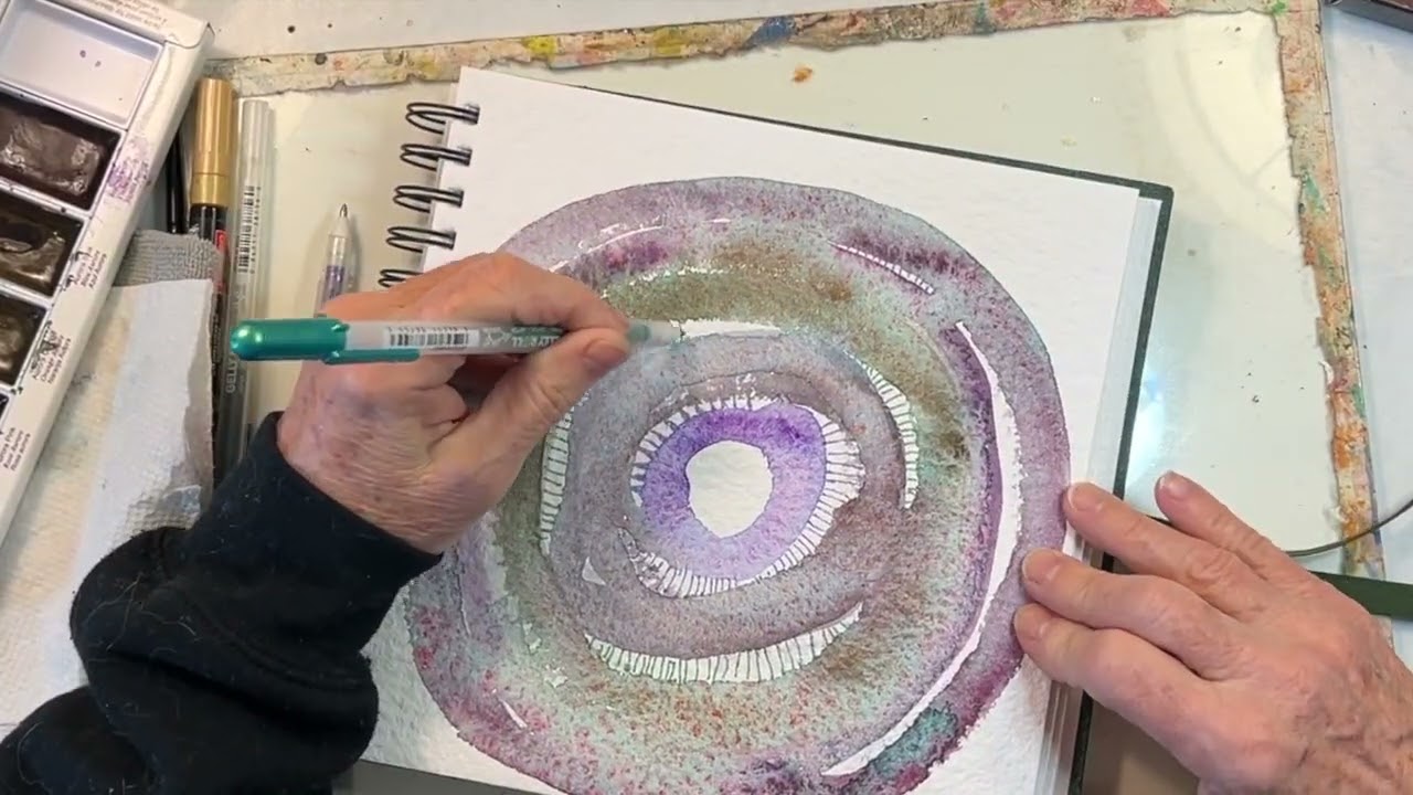 Playing with Gansai Tambi Granulating Circles