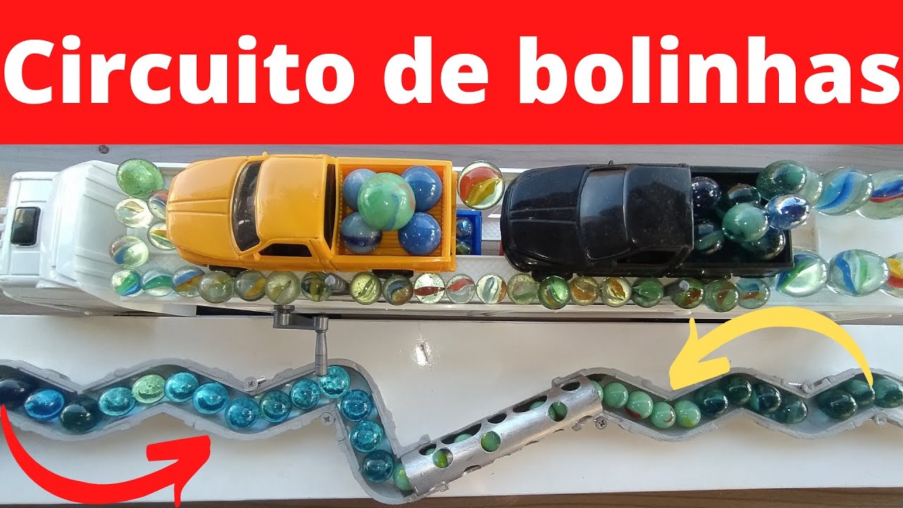 Circuito de bolinha de gude marble ball circuit - YouTube