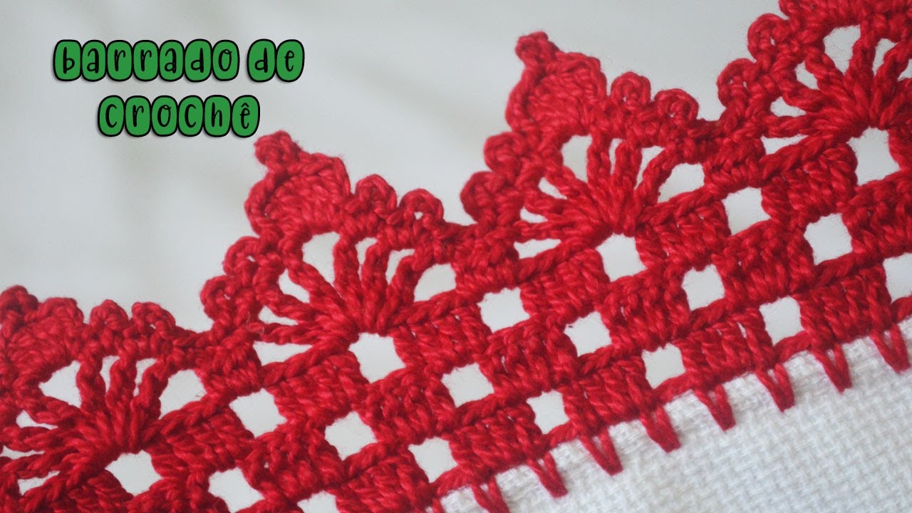 BARRADO DE CROCHÊ DE NATAL PARA PANO DE PRATO #1207 | BICO DE CROCHÊ