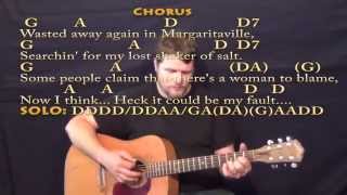 Video thumbnail of "Margaritaville (Jimmy Buffett) Strum Guitar Cover Lesson with Lyrics/Chords"