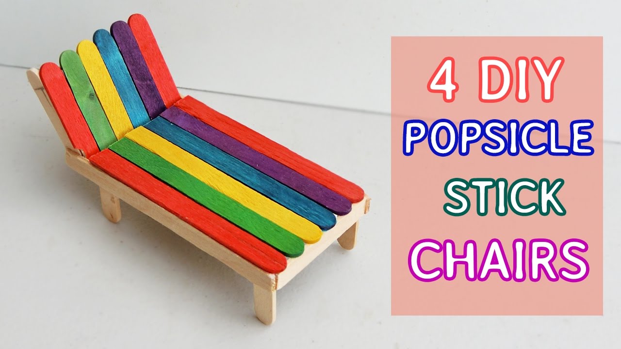 4 Diy Popsicle Stick Chairs Mini Furniture For Kids 4 Youtube