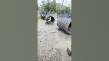 The process of unloading rebar