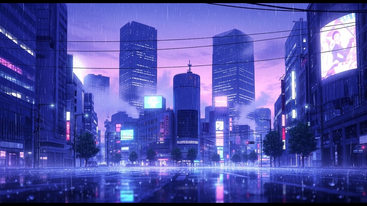 relaxing 1990s Japan Rain Lofi Hip Hop Beats for Studying & Focus | Urban Rain Lofi