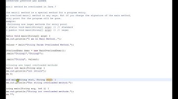 Can main method be overloaded in Java Java Interview Question And Answer Freshers