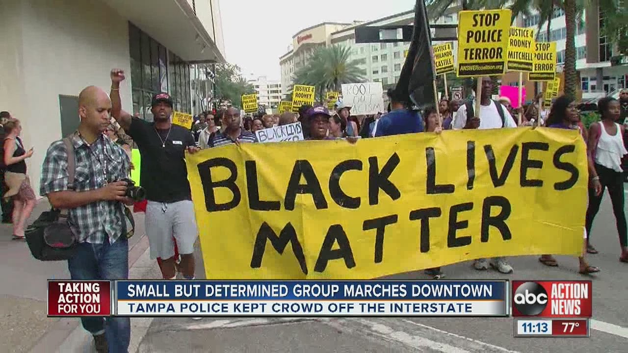 Black Lives Matter protestors march through downtown L.A., block ...