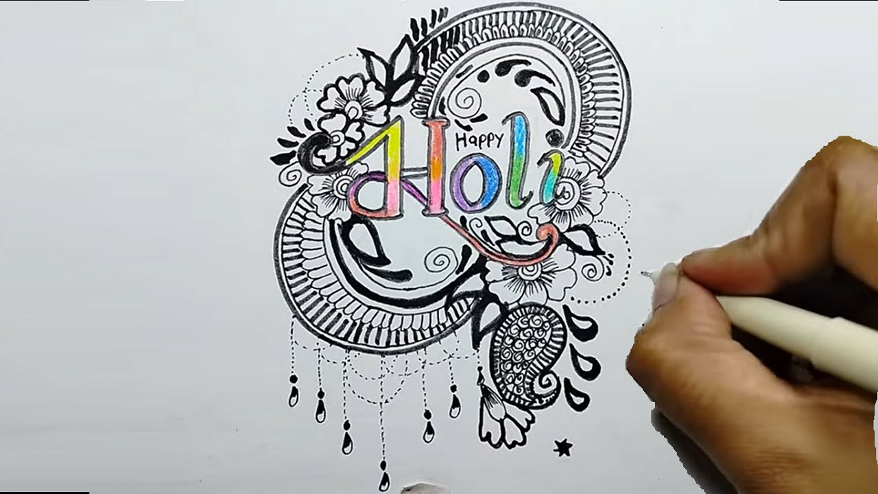Drawing on holi holi par drawing holi wali drawing holi ke liye
