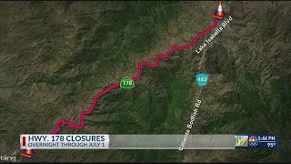 Week-long nighttime closures on Hwy. 178 through Kern River Canyon begin tonight