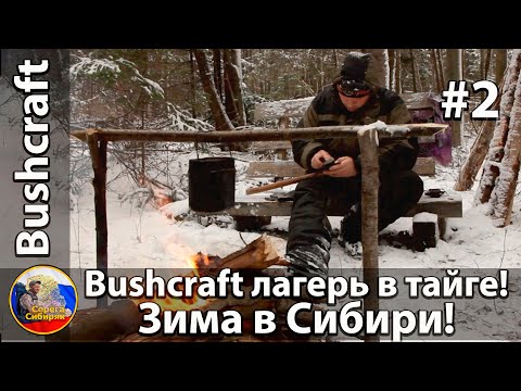 Bushcraft лагерь в тайге, продолжение. Зима в Сибири.