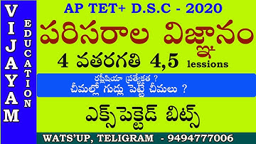 TET MOST IMPORTANT EVS BITS II 4th CLASS  EVS TOP 30 BITS II EVS EXPECTED QUESTIONS II 4,5 lessions