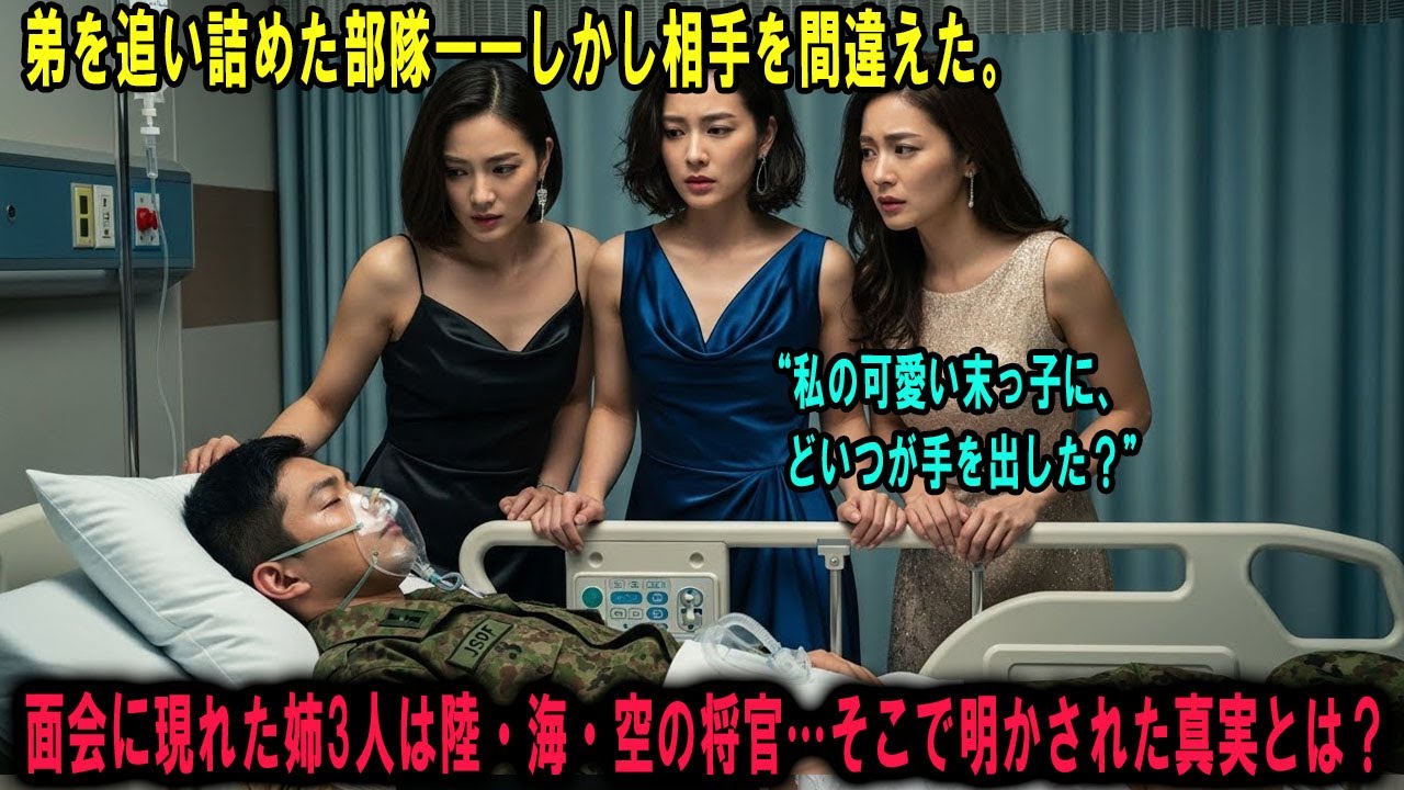 自衛隊でボロボロにされた弟。面会に来た姉３人の正体は…陸・海・空の将軍だった。→腐った部隊の大掃除が始まる。#感動の物語 #AIストーリー