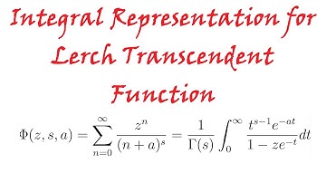 Integral Representation for Lerch Transcendent Function