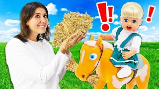 ¿Qué comen los animales de granja? Vídeos de juguetes para bebés. Como mamá.