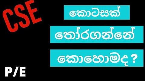 How to select stocks using P/E ratio in Colombo Stock exchange (CSE) - Sinhala(2021)