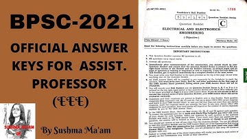 BPSC ELECTRICAL & ELECTRONICS ASSISTANT PROFESSOR ANSWER KEYS FOR ALL SERIES