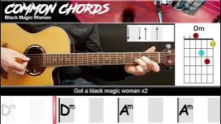 Black Magic Woman - Santana | EASY GUITAR | Scrolling Chords