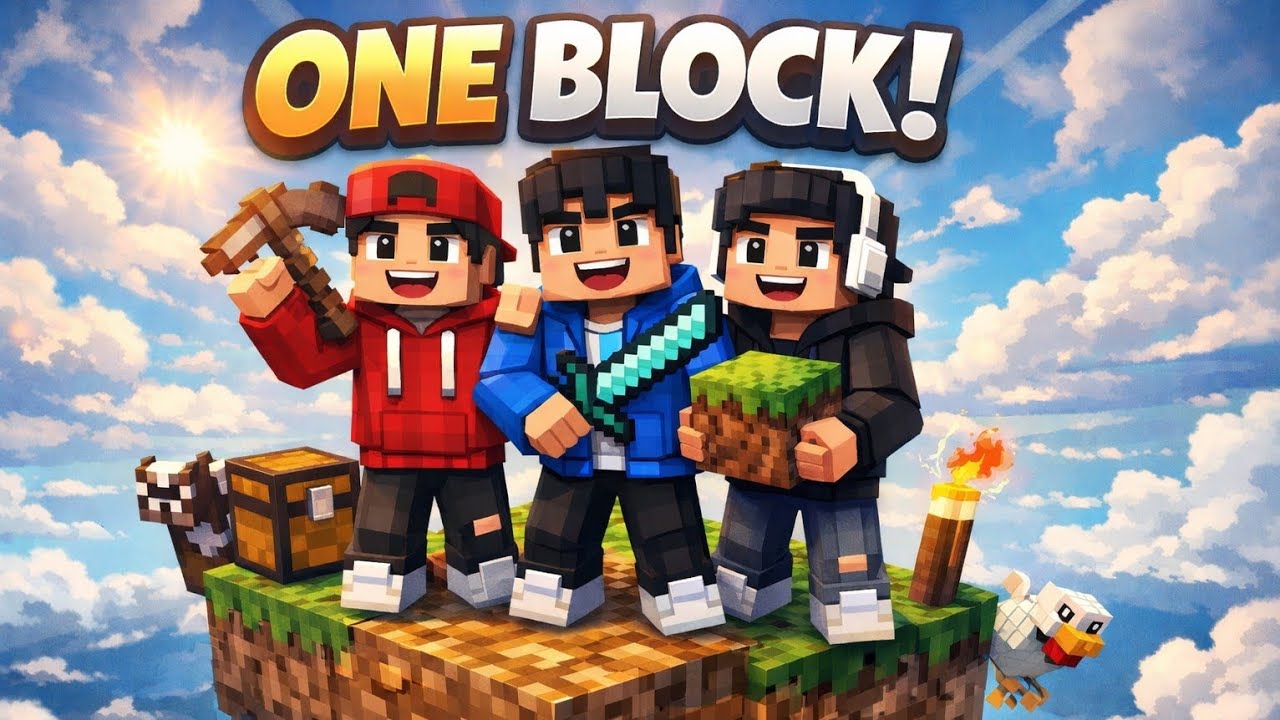 I PLAY ONE BLOCK WITH FRIENDS IN MINECRAFT 1 - YouTube