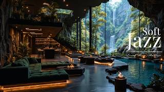 Mountain Retreat Living Room Jazz | Cozy Soft Jazz & Warm Firelight For Focus, Relax & Unwind